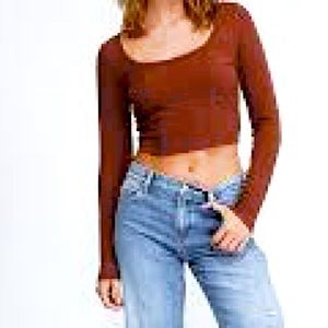 PacCares Brown Science Long Sleeve Bustier Top